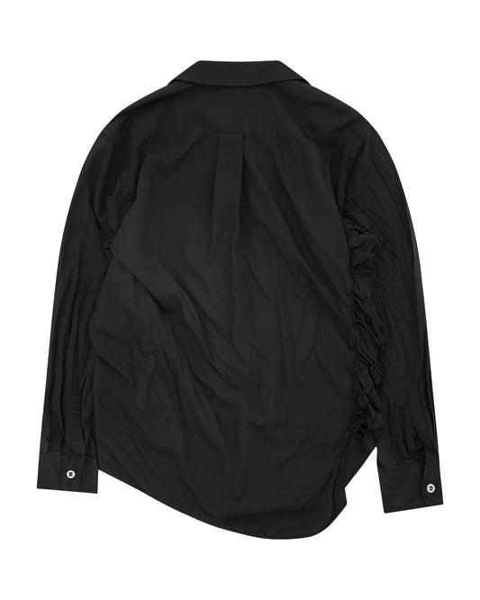 Black CDG Asymmetric Ruffle Shirt