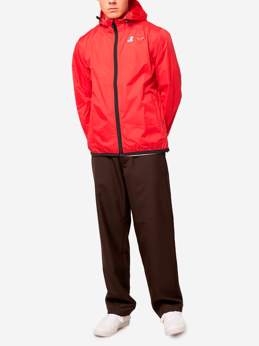 Red x K-Way packable full zipper jacket