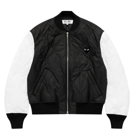 CDG PLAY Varsity Jacket ¨C Black-White, Black Heart