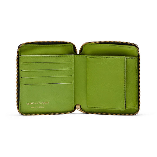 CDG Wallet Washed Wallet Line SA2100WW Zip Around Wallet ¨C Green