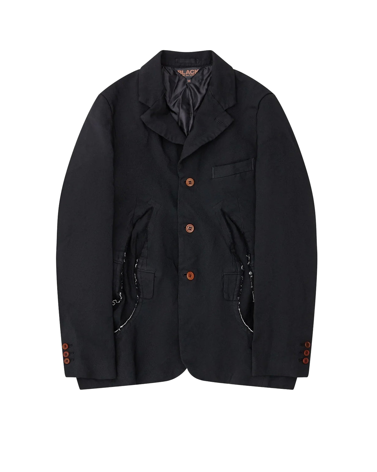 Black CDG Slashed Jacket