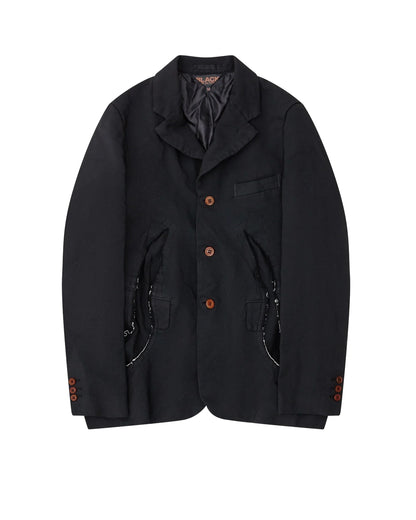 Black CDG Slashed Jacket