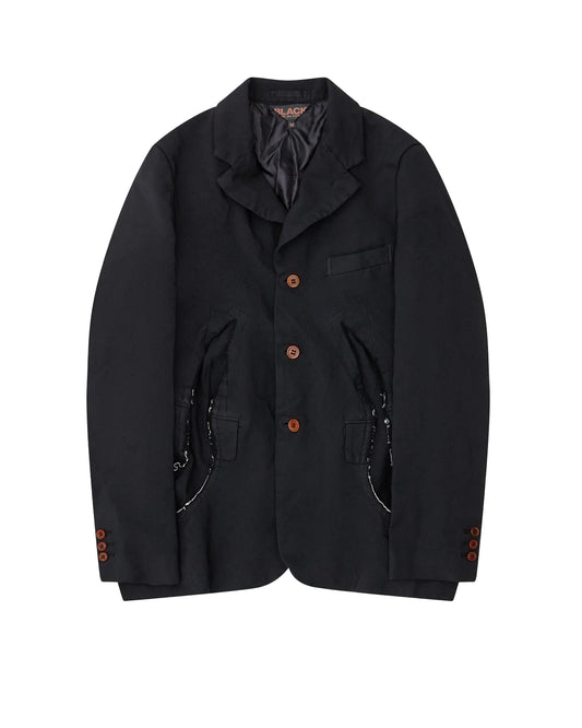 Black CDG Slashed Jacket