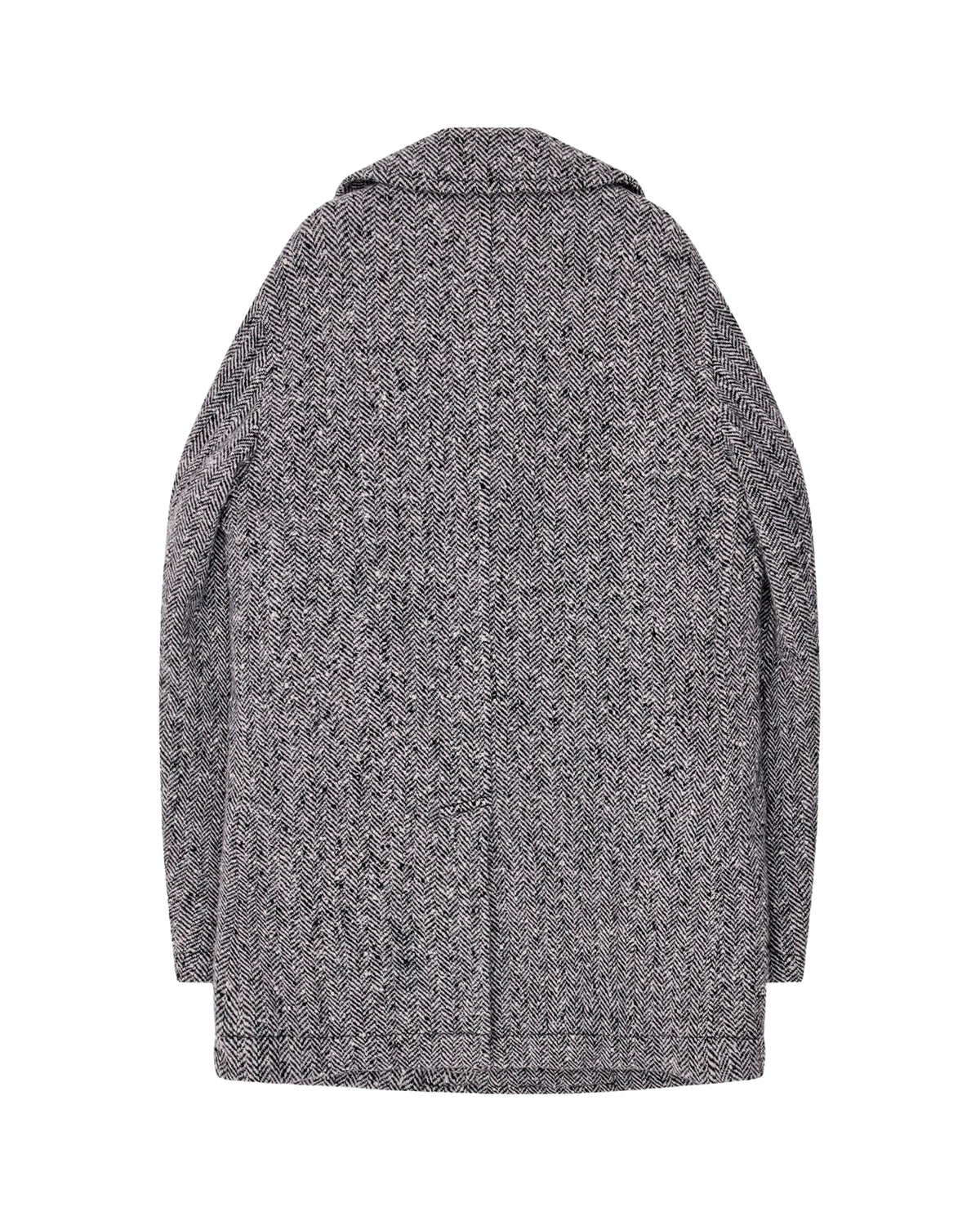 Black CDG Tweed Herringbone Pea Coat
