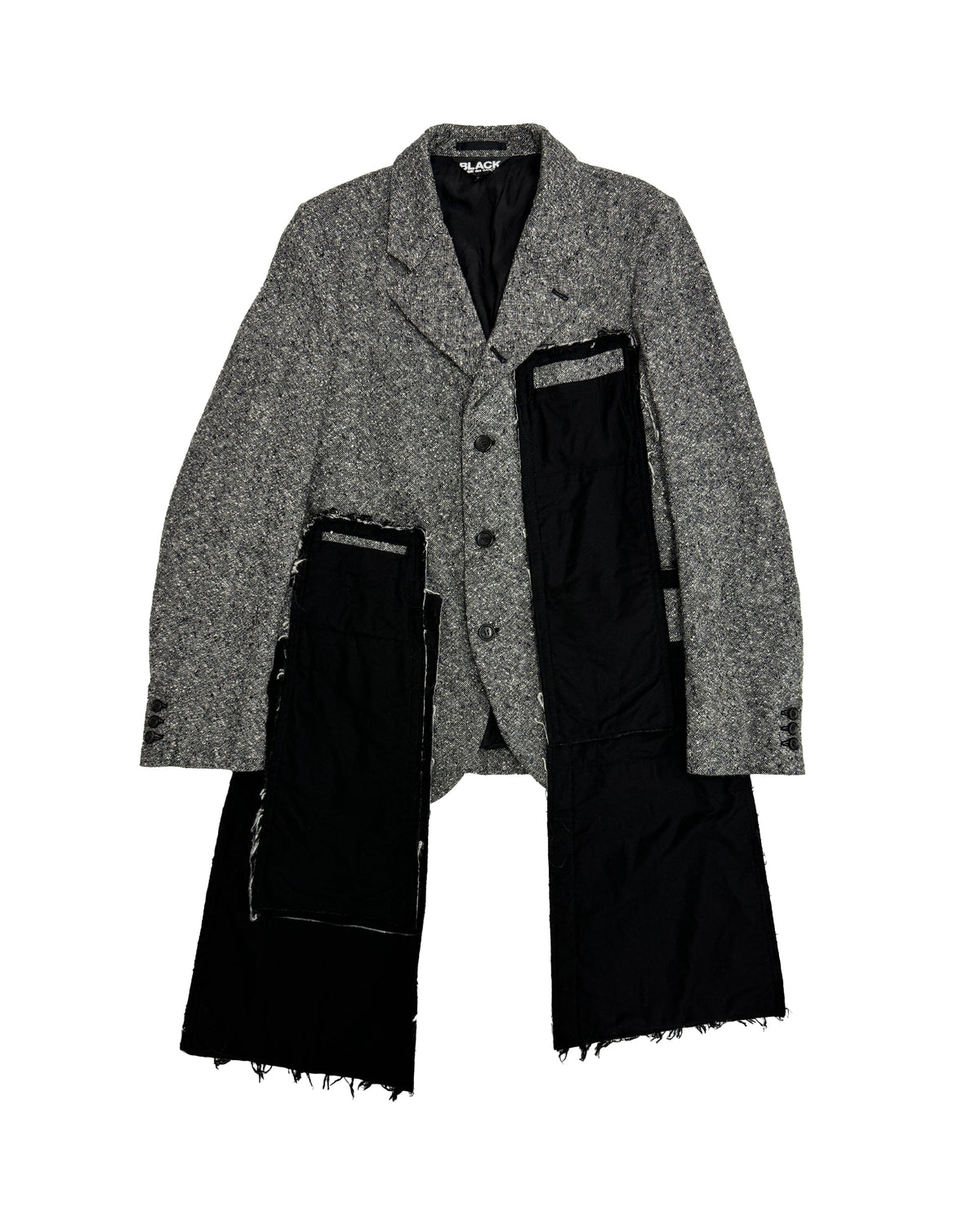 Black CDG Tweed Pocket Panel Jacket