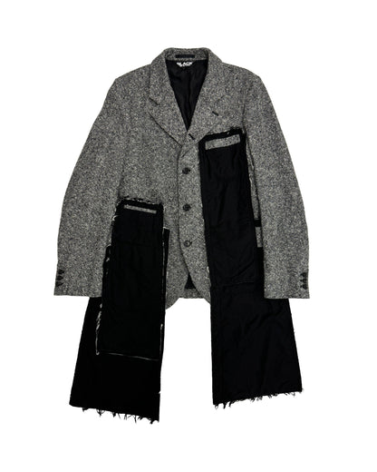Black CDG Tweed Pocket Panel Jacket