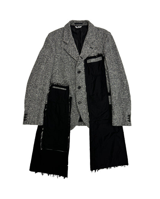 Black CDG Tweed Pocket Panel Jacket
