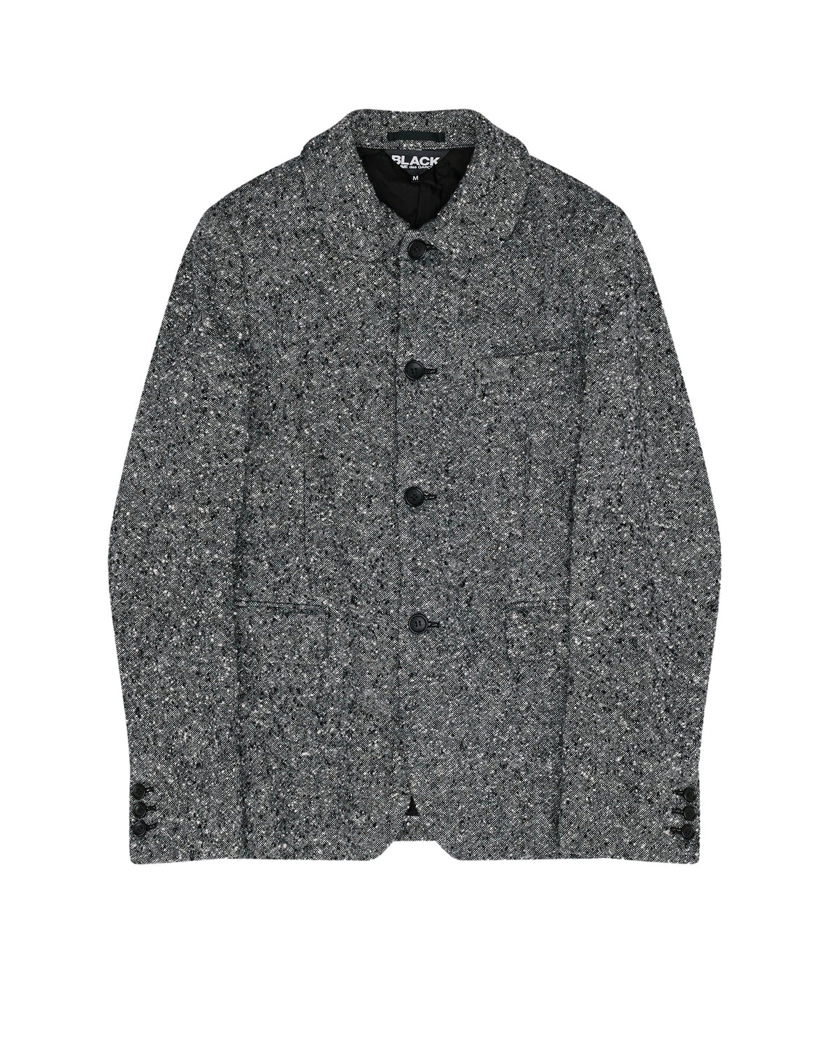 Black CDG Tweed Nep Jacket