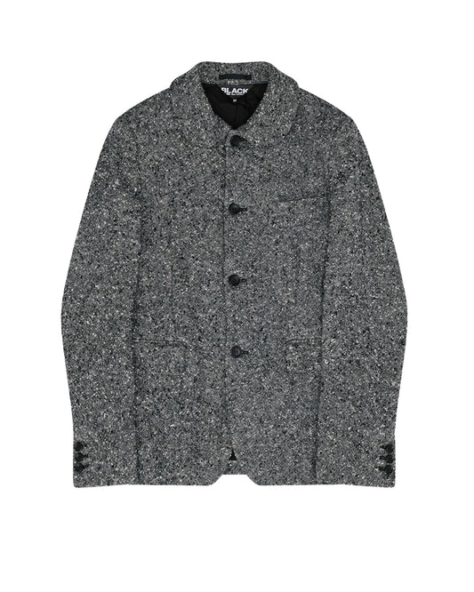 Black CDG Tweed Nep Jacket