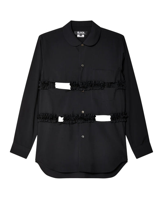 Black CDG Ruffles Shirt