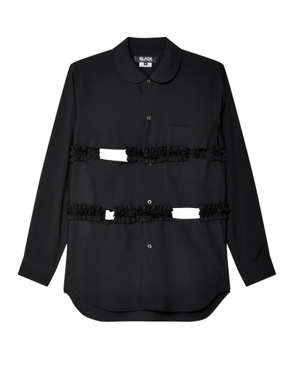 Black CDG Ruffles Shirt