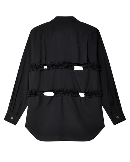 Black CDG Ruffles Shirt