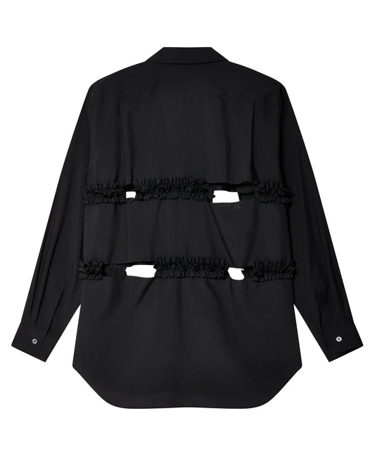 Black CDG Ruffles Shirt