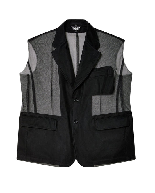 Black CDG Sheer Vest
