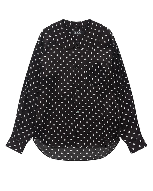 Black CDG Asymmetric Polka Dot Shirt