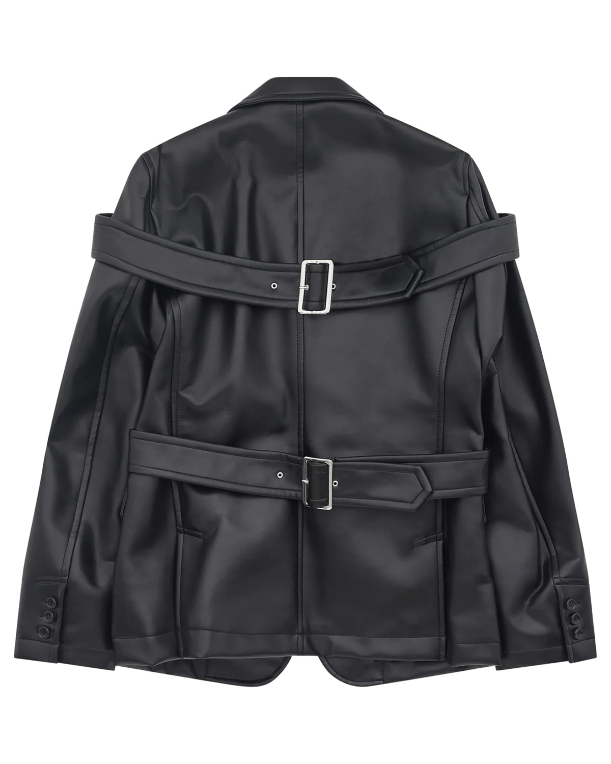 Black CDG Double Buckle Blazer