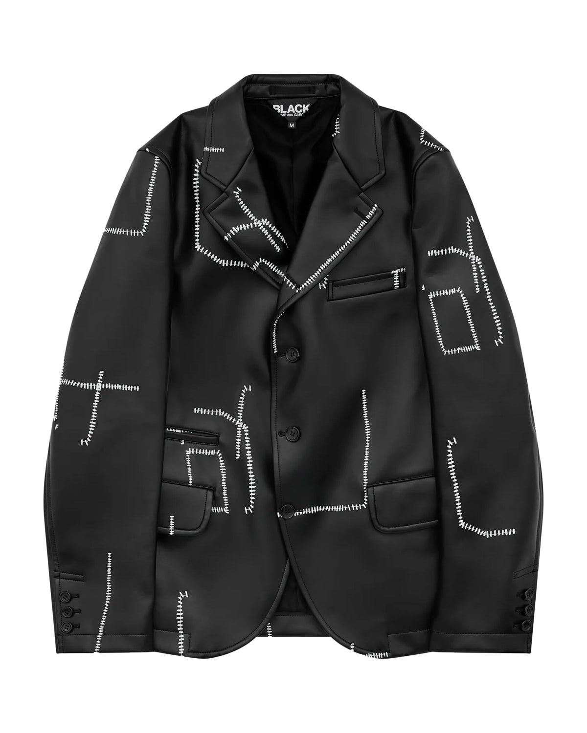 Black CDG Printed Stitch Detail Jacket
