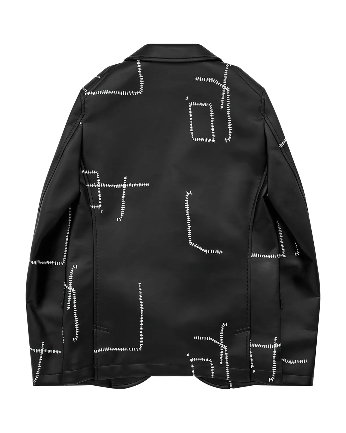 Black CDG Printed Stitch Detail Jacket