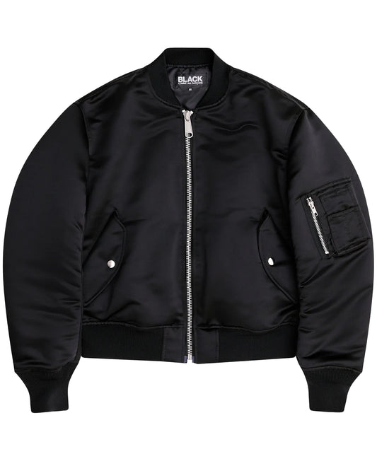 Black CDG Reversible Frilled Bomber Jacket