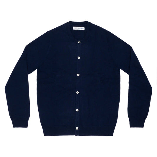 CDG SHIRT FOREVER Men's Crew Neck Cardigan ¨C Navy