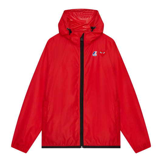 CDG PLAY K-Way Zip Jacket K-Way ¨C Red, Red Heart