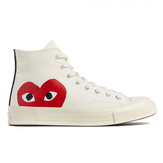 CDG PLAY CONVERSE Chuck Taylor '70 High Top Sneaker ¨C White, Red Heart