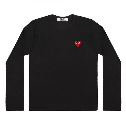 CDG PLAY Long-Sleeve T-Shirt ¨C Black, Red Heart