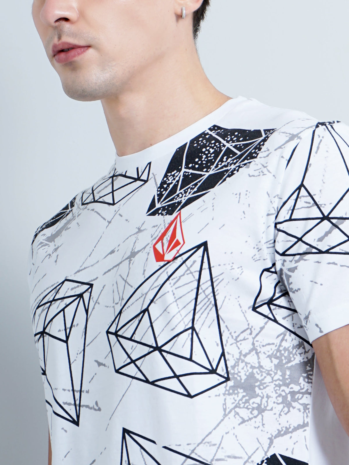 Diamond Print White T-Shirt
