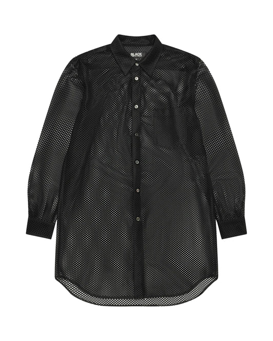 Black CDG Long Mesh Shirt