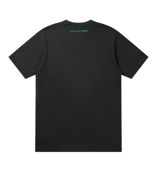 CDG SHIRT Logo T-shirt ¨C Black ¨C Blue printed detail