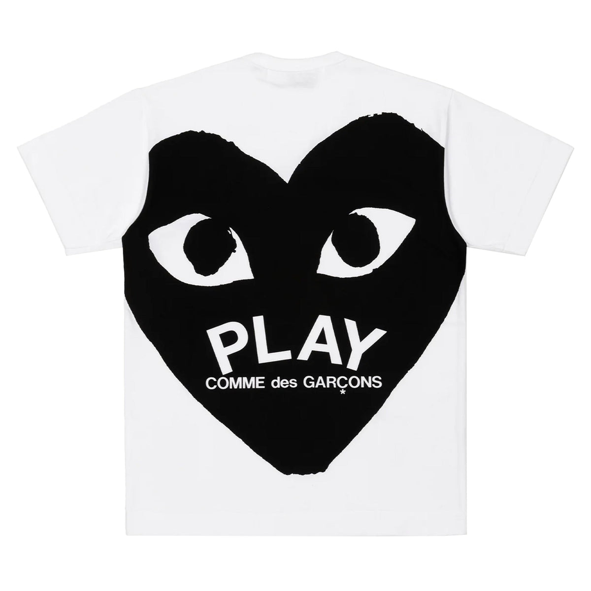 CDG PLAY T-shirt Black Emblem Print ¨C White, Black Heart