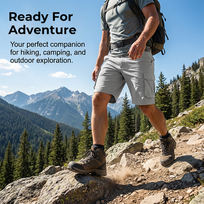 Men’s Tactical Cargo Shorts – Quick-Dry Multi-Pocket Utility Shorts( With Belt )